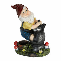Relaxdays - Nain de jardin avec lanterne, résiste aux intempéries et gel, HxLxP: 15x7,5x10,5 cm, figurine, multicolore