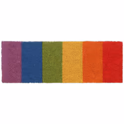 Ce paillasson décoratif en fibres de coco apportera un brin de gaieté à votre entrée pour vos invités. Outre son motif arc-en ...