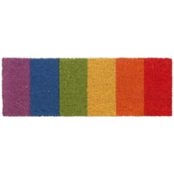 Relaxdays Paillasson en fibres de coco, motif arc-en-ciel, antidérapant, 75x25 cm, intérieur et extérieur, multicolore