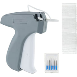 Relaxdays - Pistolet étiquette, étiqueteuse, 5 aiguilles de rechange & 5000 attaches incluses, swifteuse, gris/blanc