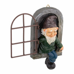 Relaxdays - Décoration arbre, lutin et fenêtre, résistant, pour tronc, HxL : 15x8 cm, pierre artificielle, multicolore