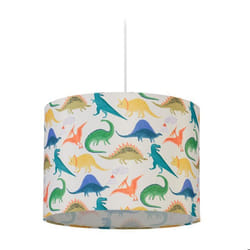 Relaxdays Luminaire abat-jour orné de dinosaures  douille E27 HD env. 145 x 35 cm pour chambre d’enfant multicolore