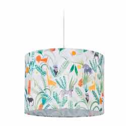 Relaxdays Luminaire suspendu chambre d’enfant abat-jour jungle HxD : 140x35 cm E27 lampe à suspension multicolore
