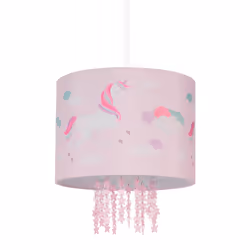 Avec cette lampe, vous êtes sûr de faire briller les yeux de votre petit bout de chou. Son abat-jour rond est orné de licorne ...