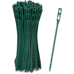 Relaxdays - Attaches de plantes, lot de 200, 14 cm, liens de serrage réglables, réutilisables, fixation jardin, vert