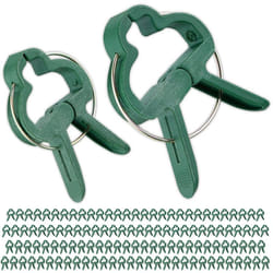 Relaxdays - Pinces pour jardin, 120 pièces, petites & grandes attaches, plantes grimpantes, clips en plastique, vert
