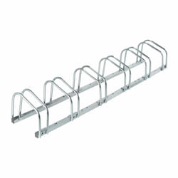 Relaxdays - Râtelier pour 6 vélos, jusqu'à 60 mm de largeur de pneu, en métal, garage, support à poser au sol, argenté