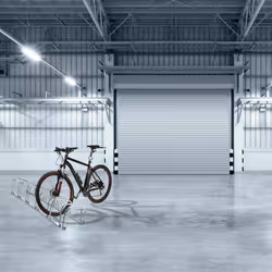 Relaxdays - Râtelier pour 6 vélos, jusqu'à 60 mm de largeur de pneu, en métal, garage, support à poser au sol, argenté