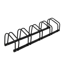 Relaxdays - Râtelier pour 5 vélos, jusqu'à 60 mm de largeur de pneu, en métal, pour garer, support à poser au sol, noir