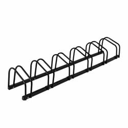 Relaxdays Râtelier pour 6 vélos, jusqu'à 60 mm de largeur de pneu, en métal, pour garer, support à poser au sol, noir
