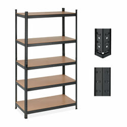 Relaxdays - tagère à charge lourde, 5 niveaux, HxLxP 180x100x50 cm, supporte jusqu'à 1 250kg, métal, cave, garage, noir