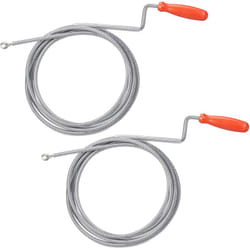Relaxdays - Spirale de nettoyage de tuyaux avec pince, lot de 2, nettoyage mécanique tuyaux, wc, douche, éviers, 6mm x 3 m, argenté