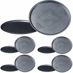 Avec ce lot de plaques de cuisson pour pizza vous pouvez préparer jusqu'à 10 pizza en même temps. Il vous suffit de déposer l ...