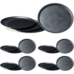 Relaxdays - Plaques de cuisson pizza perforées, diamètre 29 cm, cuisine, flammküche, lot de 20, antiadhésif, anthracite