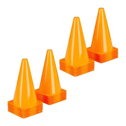 Relaxdays Cônes de signalisation x32 football dressage chien sport équestre plots chantier 23 cm enfants orange