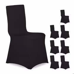Housses de chaise lot de 8 extensible universel lavable décoration de mariage banquet noir