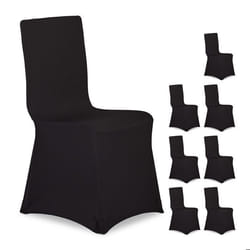 Housses de chaise lot de 8 extensible universel lavable décoration de mariage banquet noir