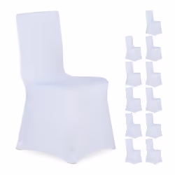 Housses de chaise lot de 12 extensible universel lavable décoration de mariage banquet blanc