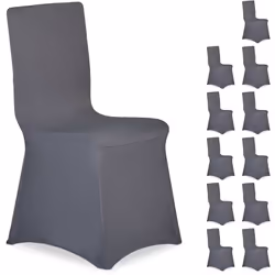 Avec le set universel de 12 housses de chaise, vous pouvez décorer en un rien de temps de simples chaises empilables pour les ...