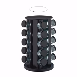 Relaxdays - Tourniquet à épices avec 20 pots en verre, rotatif, embouts tamiseur, remplir, pour la cuisine, noir - Vue supplémentaire 6