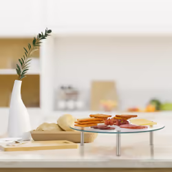 Plateaux à gâteaux, empilables, 3 tailles, pâtisseries, desserts & cupcakes, supports ronds, transparent - Relaxdays