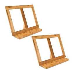 2x Support pour livre de cuisine Porte-livre de recettes porte-livres en bambou HxlxP : 32 x 235 x 12 nature