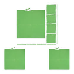 16x Tapis de sport 60 x 60 cm EVA surface totale 6 m² protection pour appareils de fitness vert