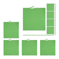 24x Tapis de sport 60 x 60 cm EVA surface totale 9 m² protection pour appareils de fitness vert