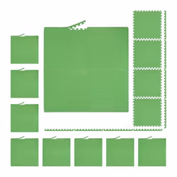 40x Tapis de sport 60 x 60 cm EVA surface totale 15 m² protection pour appareils de fitness vert