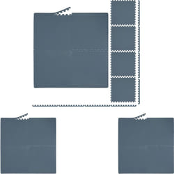 Relaxdays - 16x Tapis de sport, 60x60 cm, eva, surface totale 6 m², protection, pour appareils de fitness, gris