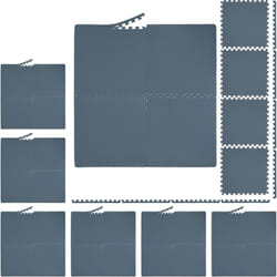 Relaxdays - 32x Tapis de sport, 60x60 cm, eva, surface totale 12 m², protection, pour appareils de fitness, gris