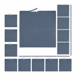 40x Tapis de sport 60x60 cm EVA surface totale 15 m² protection pour appareils de fitness gris