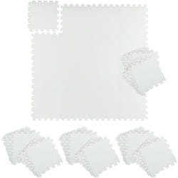 48x Tapis de sport & de sol 30x30 cm, antibruit & antichoc, 4,32 m², fitness & équipements sportifs, blanc