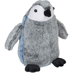 Relaxdays - Butoir de porte, pingouin, tissu doux, rempli de sable, 25 x 24 x 17 cm, pour chambre d'enfant, gris/bleu