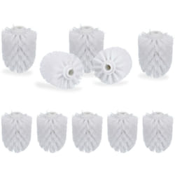 Relaxdays - Tête de rechange pour brosse wc lot de 10 orifice intérieur 12 mm Diamètre 7 cm, 2 couleurs