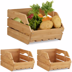 Cette cagette en bois universelle est très stable. L’apparence naturelle est due au matériau utilisé. Le bambou est résistant ...