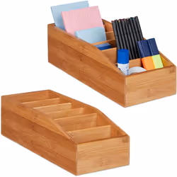 En ce qui concerne le rangement, la boîte plate en bambou est un vrais talent multifonctionnel. Utilisez l'organiseur dans vo ...