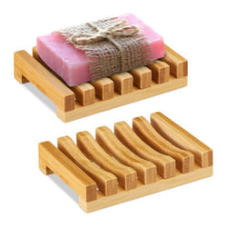 Porte-savon bambou lot de 2 grille résiste à l’humidité support pour savonnette solide H x L: 115 x 85 cm nature