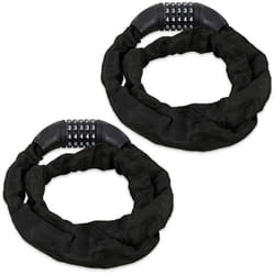 Relaxdays - Antivol vélo en lot de 2, Cadenas à code, Chaine anti-vol pour vélo, moto ou poussette, 5 chiffres, acier, 120 cm,noir