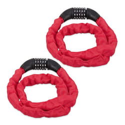 Antivol vélo en lot de 2 Cadenas à code Chaine anti-vol pour vélo moto ou poussette 5 chiffres acier 120 cm rouge