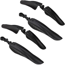 Relaxdays - Lot garde-boue, set de 2, protection avant et arrière, roues avec 24-28 pouces, pour différentes tiges selle, noir