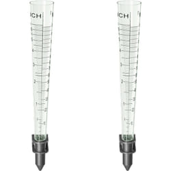 Relaxdays - Lot de 2 pluviomètres, montage mural, accessoires pour jardin, barème 160 mm/m², plastique, transparent - gris
