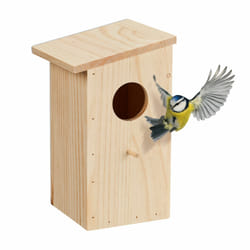 Relaxdays - Nichoir d'extérieur pour oiseaux (mésange charbonnière, etc.), pliable, bois naturel, à suspendre, nature