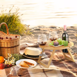 Relaxdays Mini-Table portative Ronde Pliante - 10044135