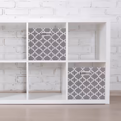 Relaxdays - Boîtes de rangement en tissu et avec motifs, lot de 2, HxLxP: 30,5 x 30,5 x 30 cm, bacs pliables, gris - blanc