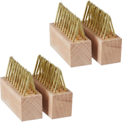 Relaxdays - Brosse à joints, lot de 4, fils en acier, jardin, pour mousse & mauvaises herbes, couleurs laiton et nature