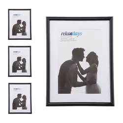 Cadres photo lot de 4 15x20 cm passe-partout 10x15 cm picture frame à poser ou suspendre noir
