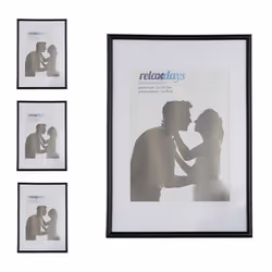 Cadres photo lot de 4 20x30 cm passe-partout 15x20 cm cadre verre porte-photo à poser ou à suspendre noir