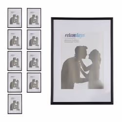 Cadre photo lot de 10 DIN A4 passe-partout 15 x 20 cm portrait ou paysage porte-photo à poser ou à suspendre noir