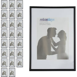 Relaxdays - Cadre photo, lot de 24, din A4, passe-partout 15 x 20 cm, portrait ou paysage, porte-photo à poser ou à suspendre, noir